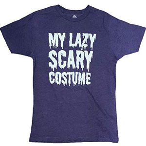 MY LAZY SCARY COSTUME MEN PURPLE TEE NEW